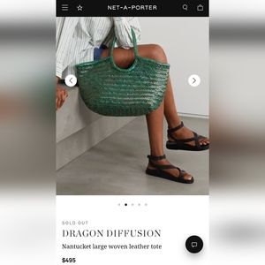 Dragon Diffusion Large Nantucket Leather Tote in Forest Green